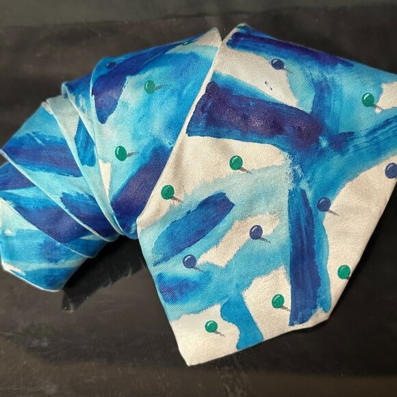 Claude Motana Other - Montana Gray Blue Tie Mens Necktie Hand painted Abstract Art Neckwear Menswear